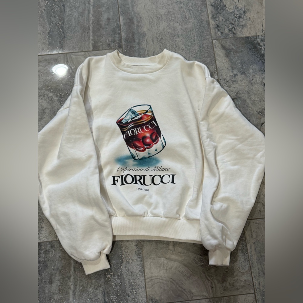Fiorucci white/Cream Crewneck with Graphic Print